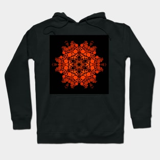 Dot Mandala Flower Orange and Black Hoodie